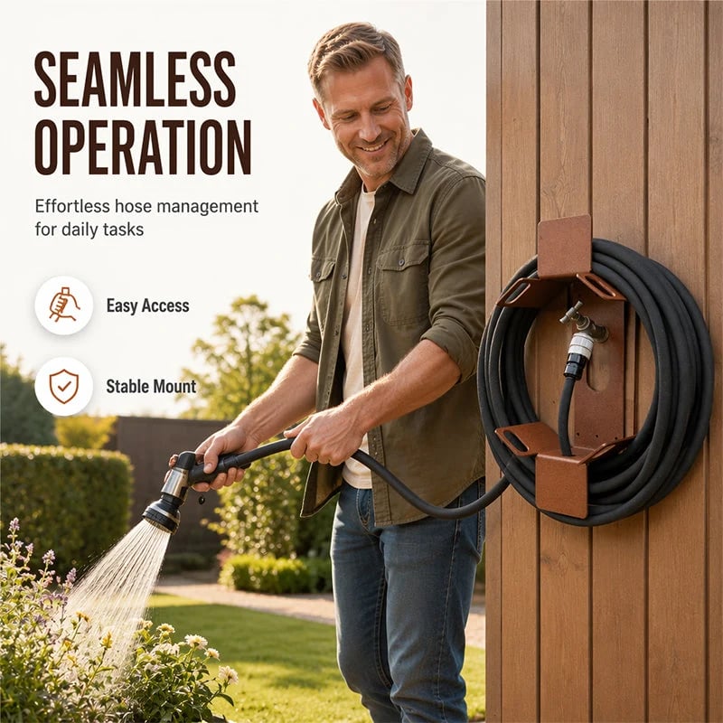 50% OFF !! Wall Mounted Iron Garden Hose Holder