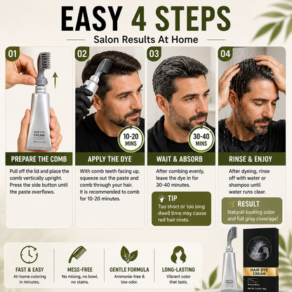 Limited Time Offer | Instant Gray Coverage Hair Dye Comb for Men & Women