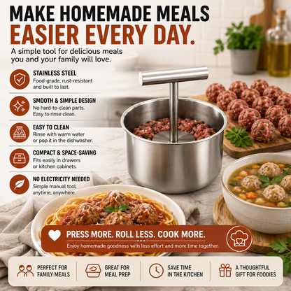 Stainless Steel Meatball Press for Uniform Home‑Made Meatballs