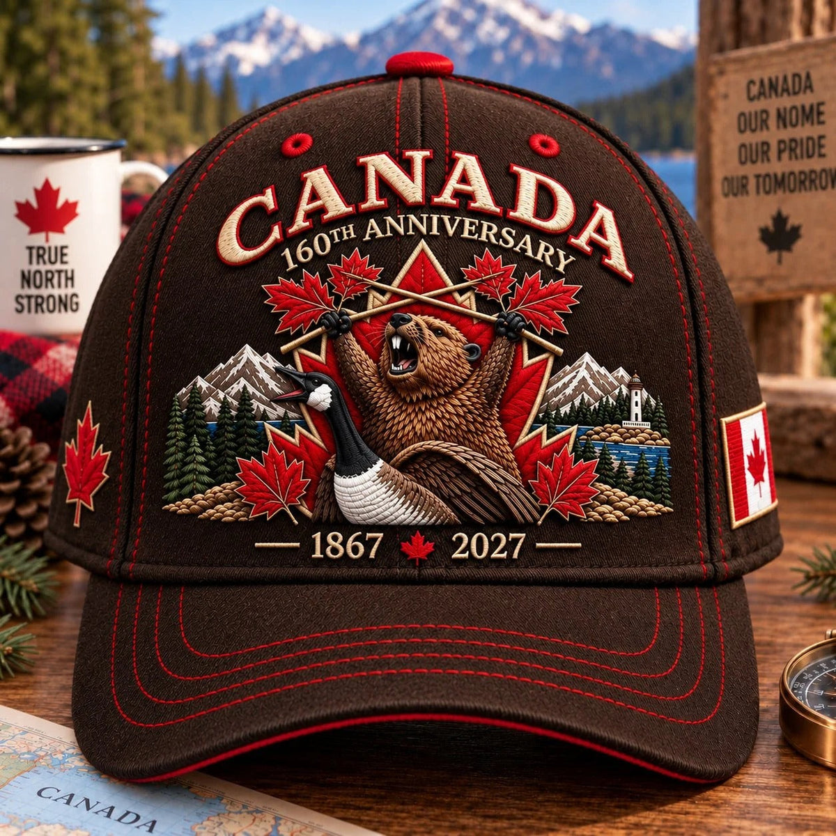 LAST DAY 50% OFF – Canada 160th Anniversary Heritage Cap | 1867–2027 Embroidered Edition
