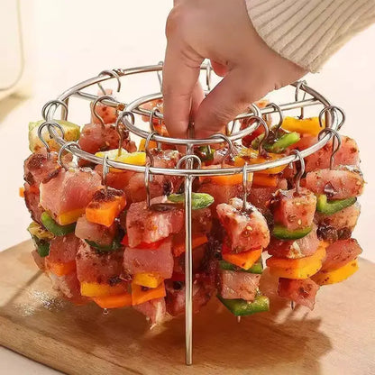 Air Fryer Skewer Rack, Round Grill with Stainless Steel