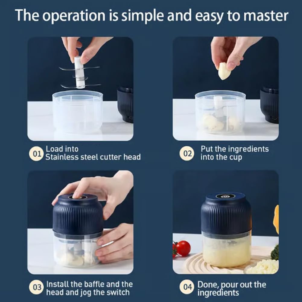 Ends Today 50% OFF Electric Garlic Chopper, Mini Portable Veggie Cutter