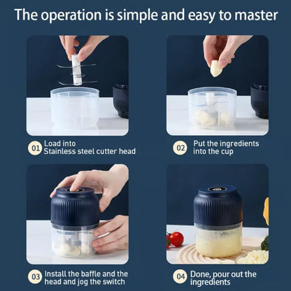 Ends Today 50% OFF Electric Garlic Chopper, Mini Portable Veggie Cutter