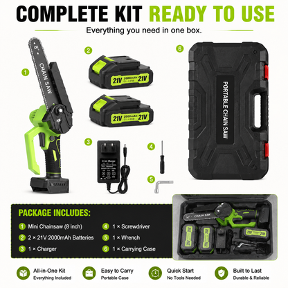 Mini Chainsaw 8-Inch Portable Electric Chainsaw for Tree Trimming & DIY URL Handle