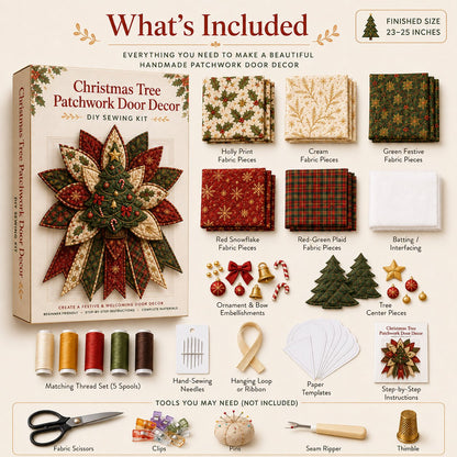 Beginner-Friendly Oversized Christmas Character Quilted Door Hanger Sewing Kit | Complete Kit with All Tools & Step-by-Step Guide Included