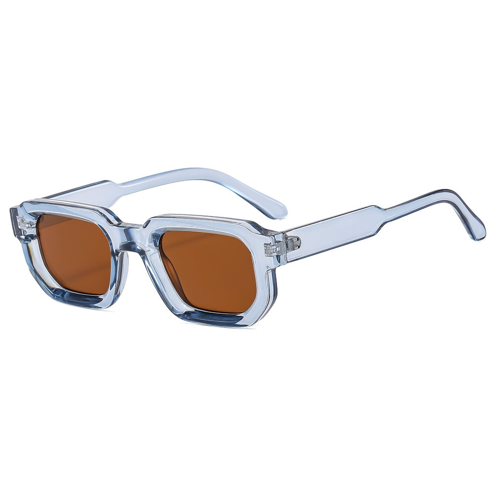 6 - Pack Vintage Rectangle Frame Sunglasses for Men & Women with UV400 Protection