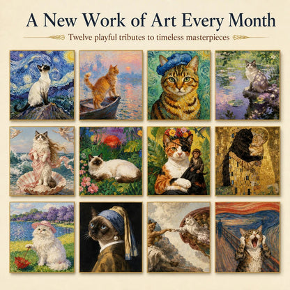 2027 Cat Art Calendar — 12 Masterpieces Reimagined With A Curious Feline Twist