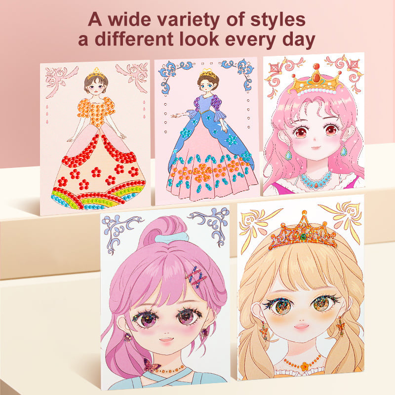 Special Diamond Painting & Princess Book Makeup Craft Kits Foil Art Books Set Play on Paper