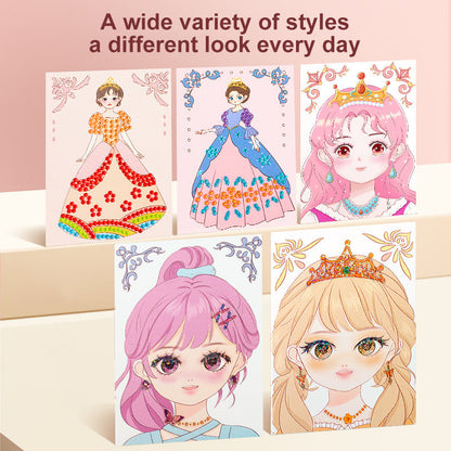 Special Diamond Painting & Princess Book Makeup Craft Kits Foil Art Books Set Play on Paper