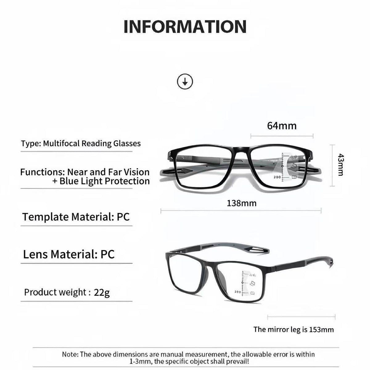 Blue Light Blocking Multifocal Glasses