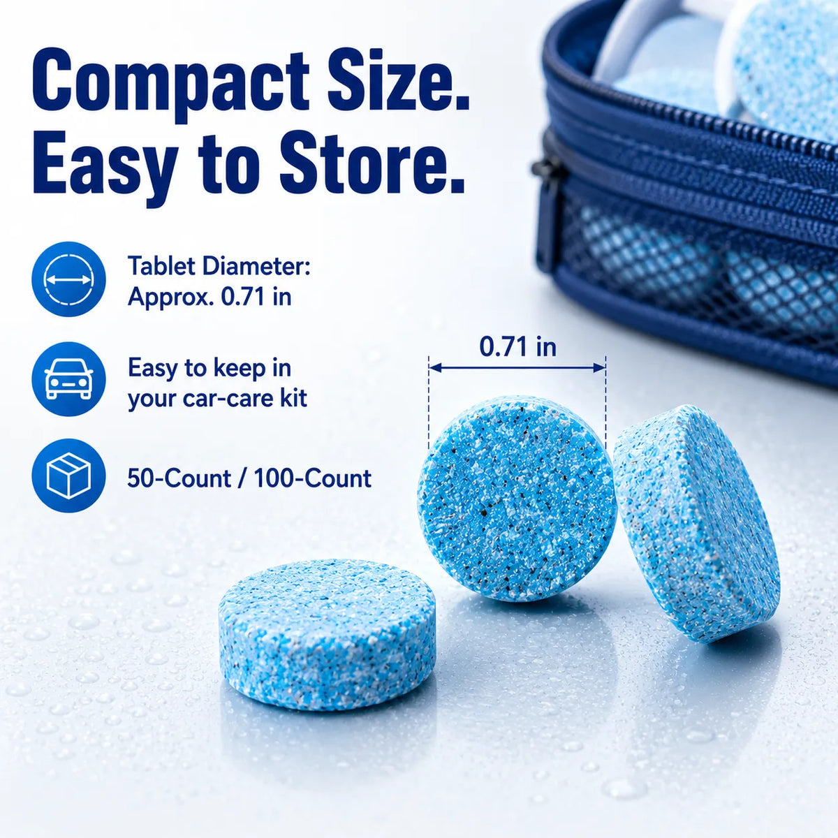 Windshield Washer Tablets — Drop, Dissolve & Drive Clear!