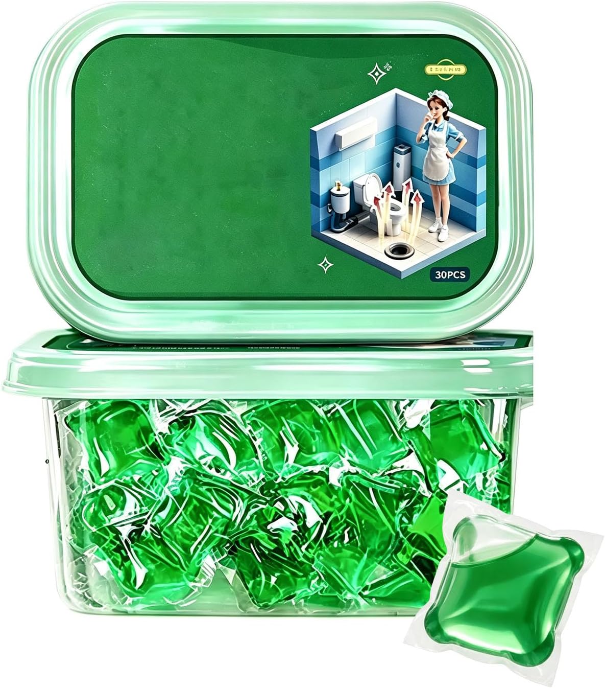 Bio-Enzyme Drain Deodorizer Capsules, 1 Box (30 PCS)