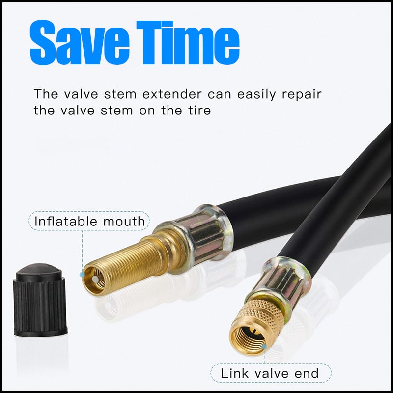 Garage Essential Universal Flexible Tire Valve Extenders for Car, Motorcycle, RV, Truck, Bike, Scooter