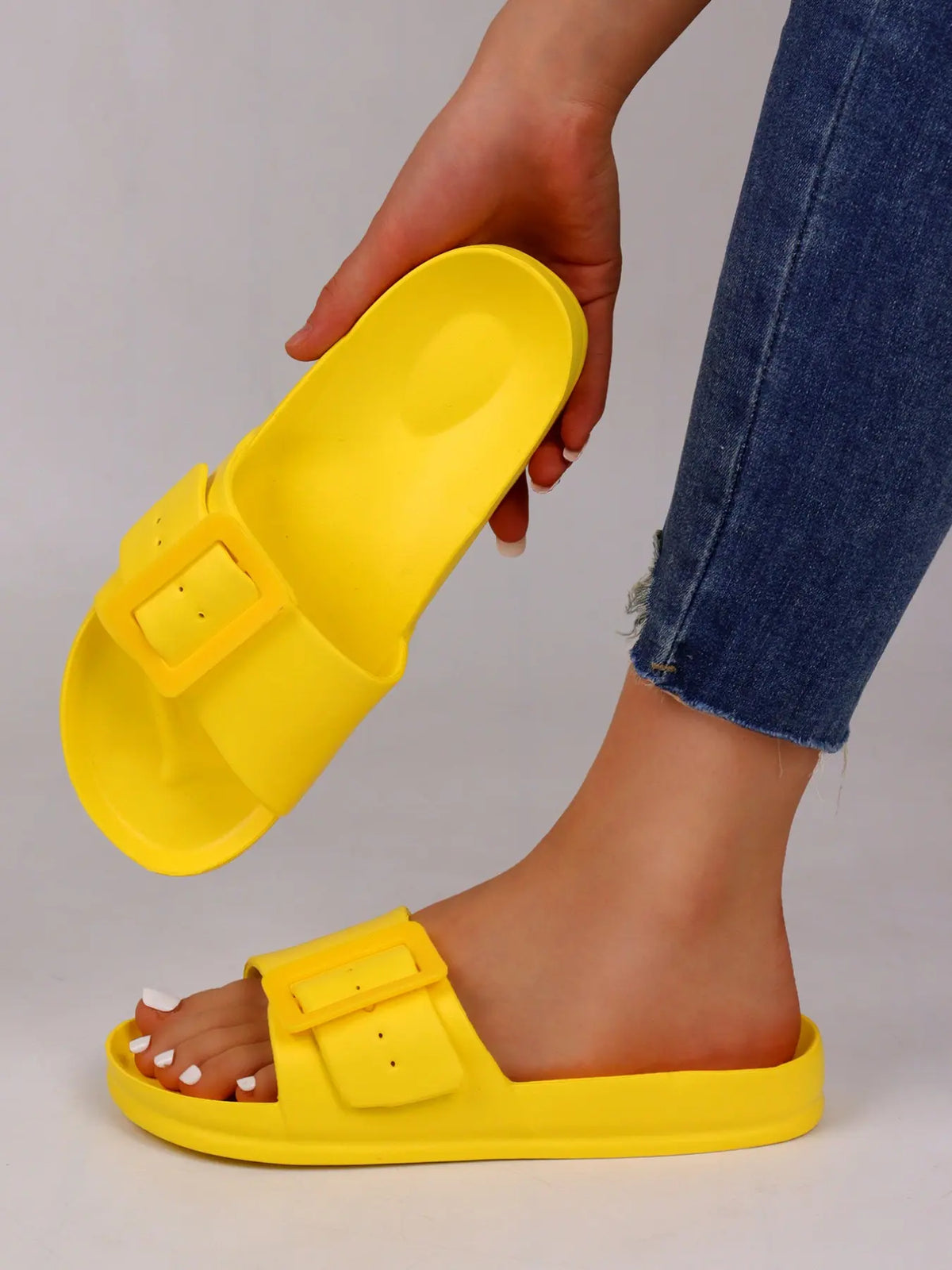Women's Slides – Open Toe, Adjustable Strap, Lightweight