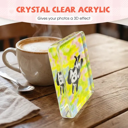 10 Pack 2" x 2" Clear Acrylic DIY Fridge Magnet Set with Adhesive Backing – Square Magnetic Photo Frames with Stunning 3D Effect