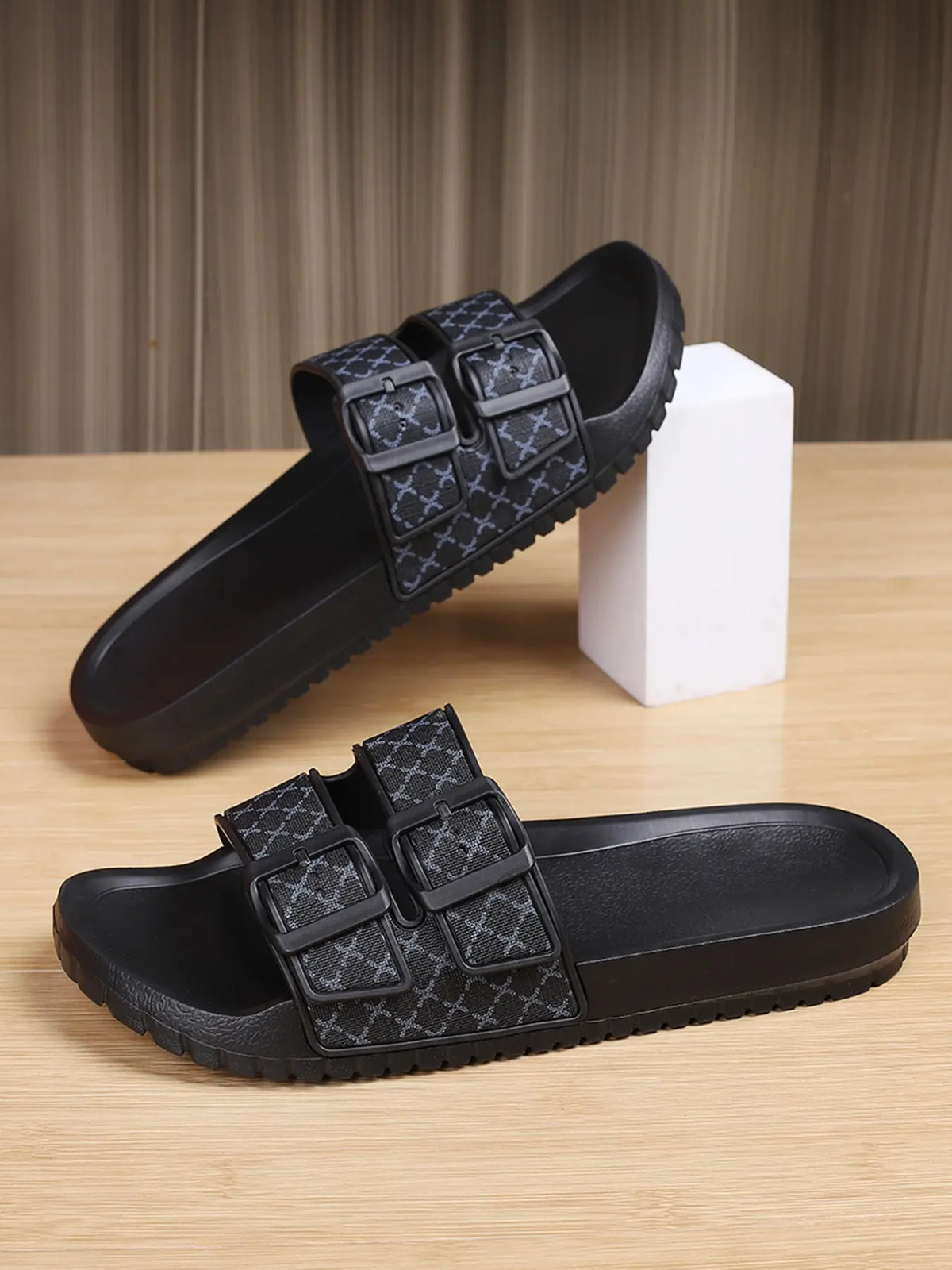 Unisex Floral Slides – Chunky Sole, Lightweight