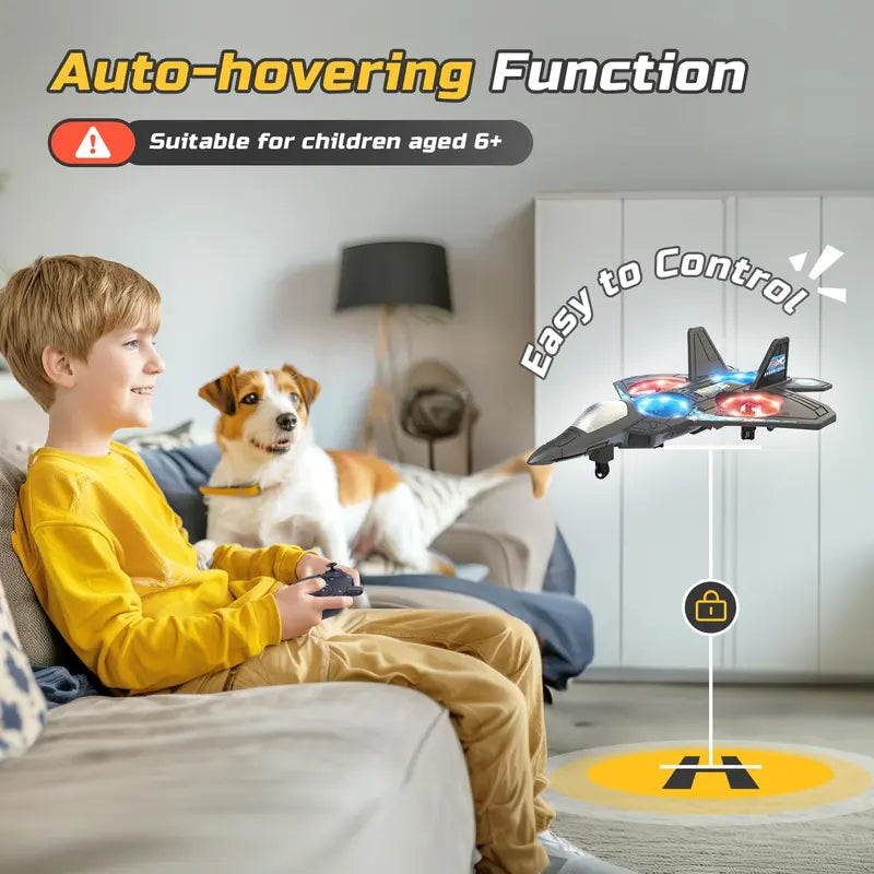 2.4G Remote Control Stunt Fighter Plane, Beginner Friendly RC Drone Aircraft With Headless Mode