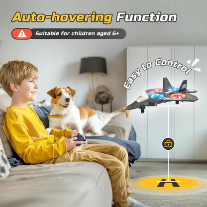 2.4G Remote Control Stunt Fighter Plane, Beginner Friendly RC Drone Aircraft With Headless Mode