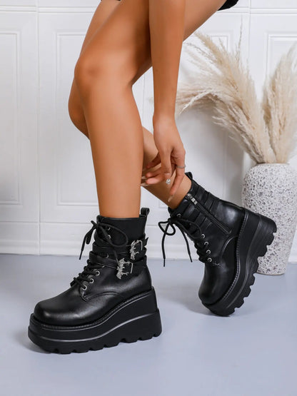 Women's Boots – Chunky Sole, Zip, Lightweight