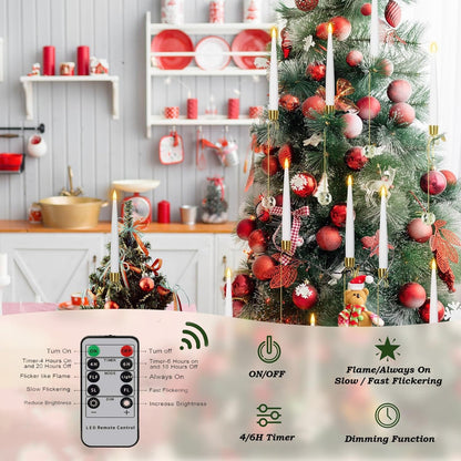 Hot SaleChristmas Tree Led Candles with Clear Crystal Ball Hook