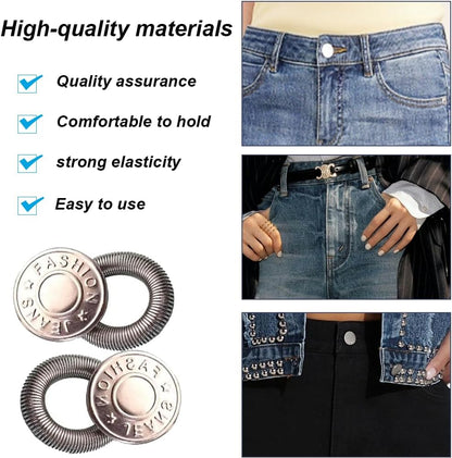 8-Piece Metal Button Extenders for Jeans & Pants