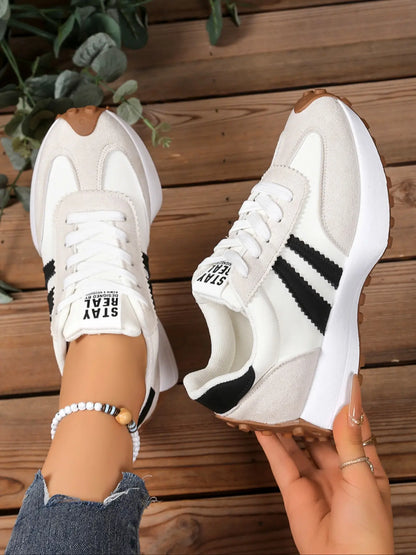 Women's Trainers – Round Toe, Platform, Lace-Up