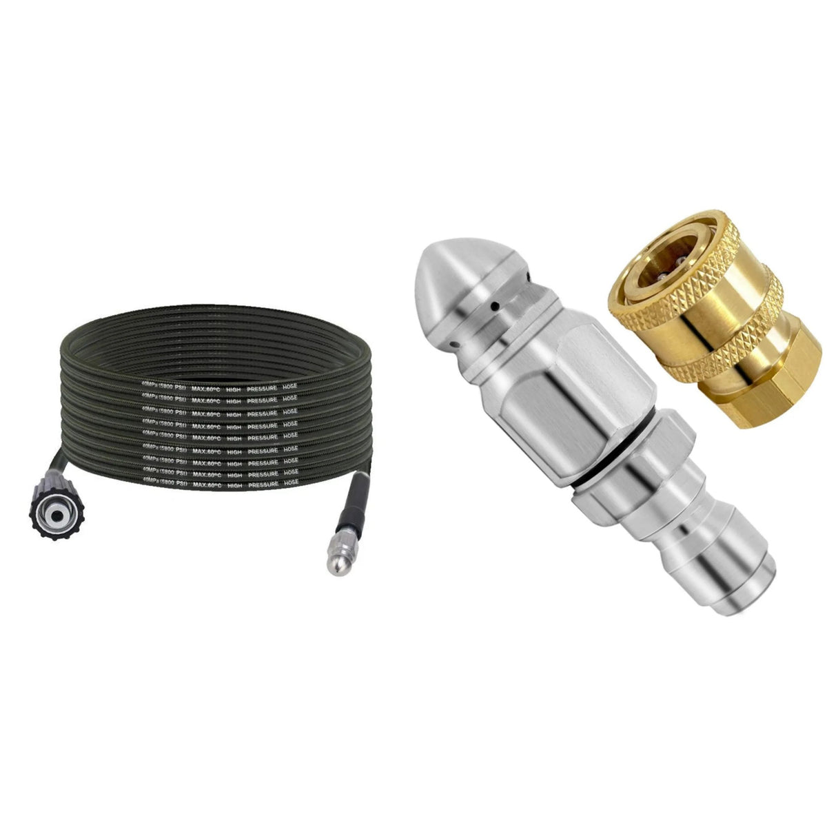 Triple-layer burst-proof hose – PVC & stainless steel. Perfect for heavy-duty cleaning!