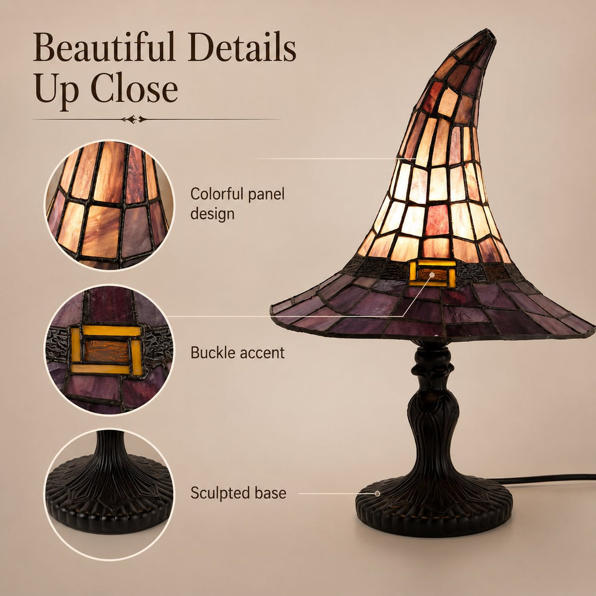 Stained-Resin-Style Witch Hat Lamp