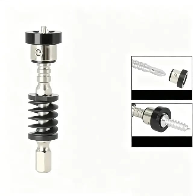 5-Pack Spring-Loaded Magnetic Screwdriver Bits | Quick-Release Positioning Drill Bits