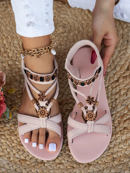 Women's Boho Sandals – Ankle Strap, T-Strap, Cross-Strap