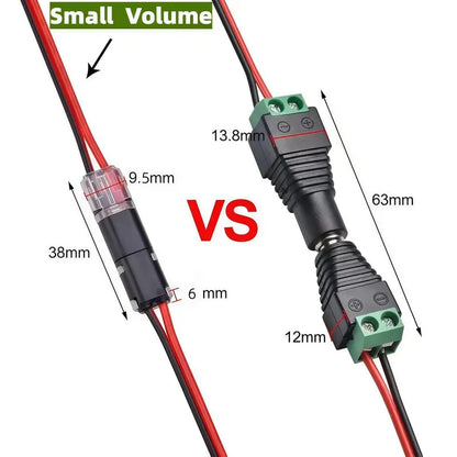 Flash Sale20K+ SOLD!Double-Wire Plug-in Connector Led Light Strip Connectors 2 Pin