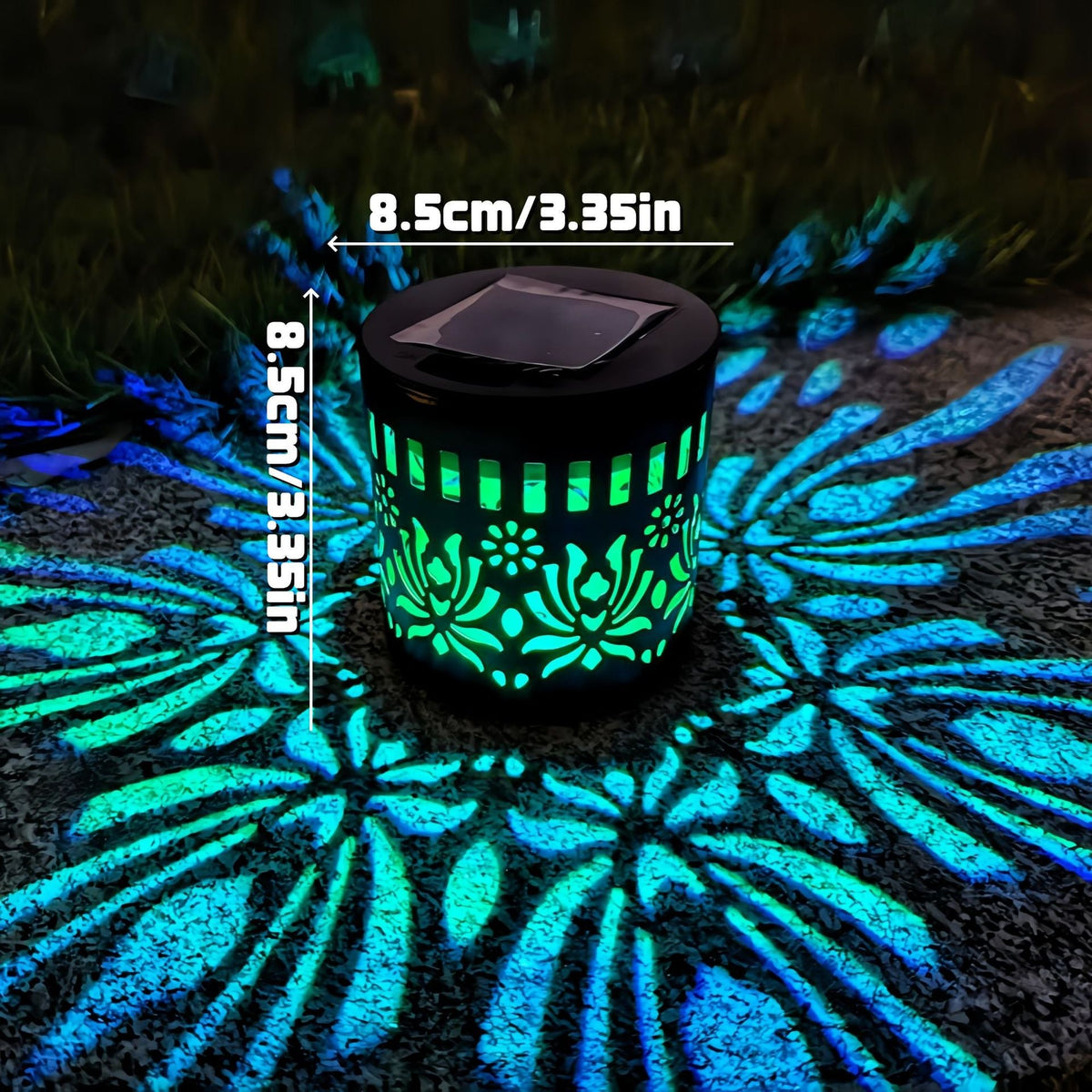 Solar Mandala Projector Wall Lights IP65 Waterproof Outdoor Decor Lamp