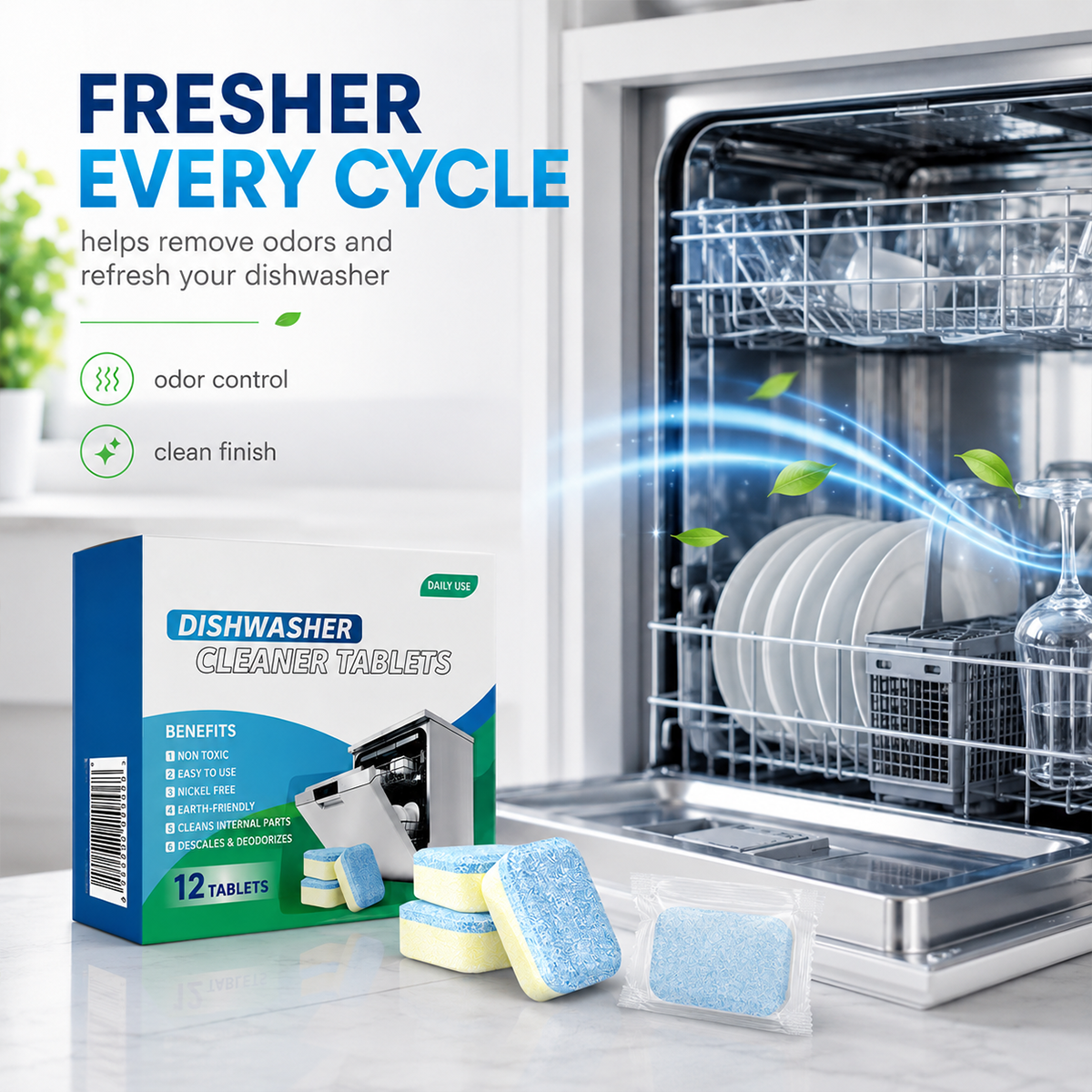 Dishwasher Cleaner Tablets 12-Pack