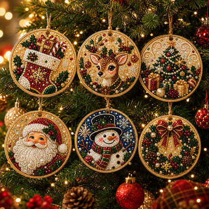 DIY Diamond Painting Christmas Ornaments – 6Pc Set