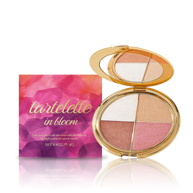 Glow Draped Highlight & Blush Palette – Four Dreamy Shades for a Fresh, Radiant Glow