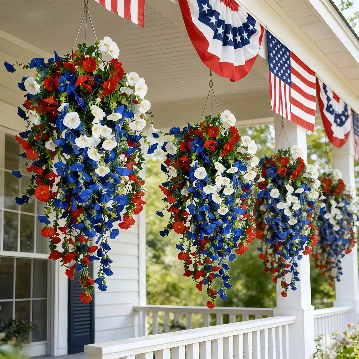 Over 50,000 Sold! Pre-Lit Patriotic Artificial Flower Set - Honor America's 250th Anniversary