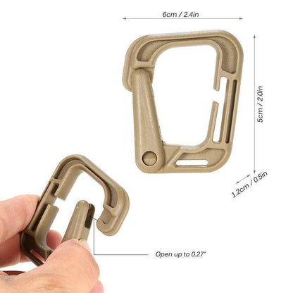 10-Pack D-Ring Locking Clips for MOLLE Webbing