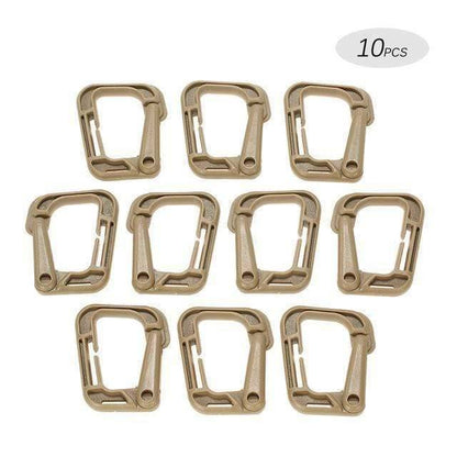 10-Pack D-Ring Locking Clips for MOLLE Webbing