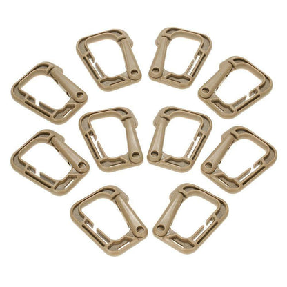 10-Pack D-Ring Locking Clips for MOLLE Webbing