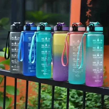 1 Liter Inspirational Time Marked Water Bottle