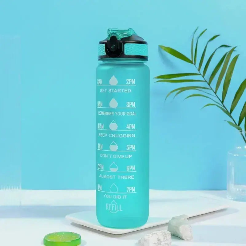 1 Liter Inspirational Time Marked Water Bottle