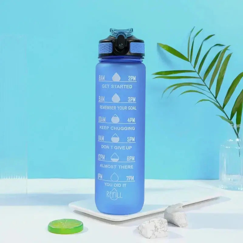 1 Liter Inspirational Time Marked Water Bottle