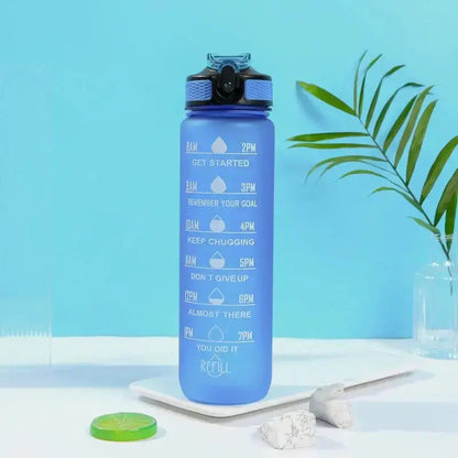 1 Liter Inspirational Time Marked Water Bottle