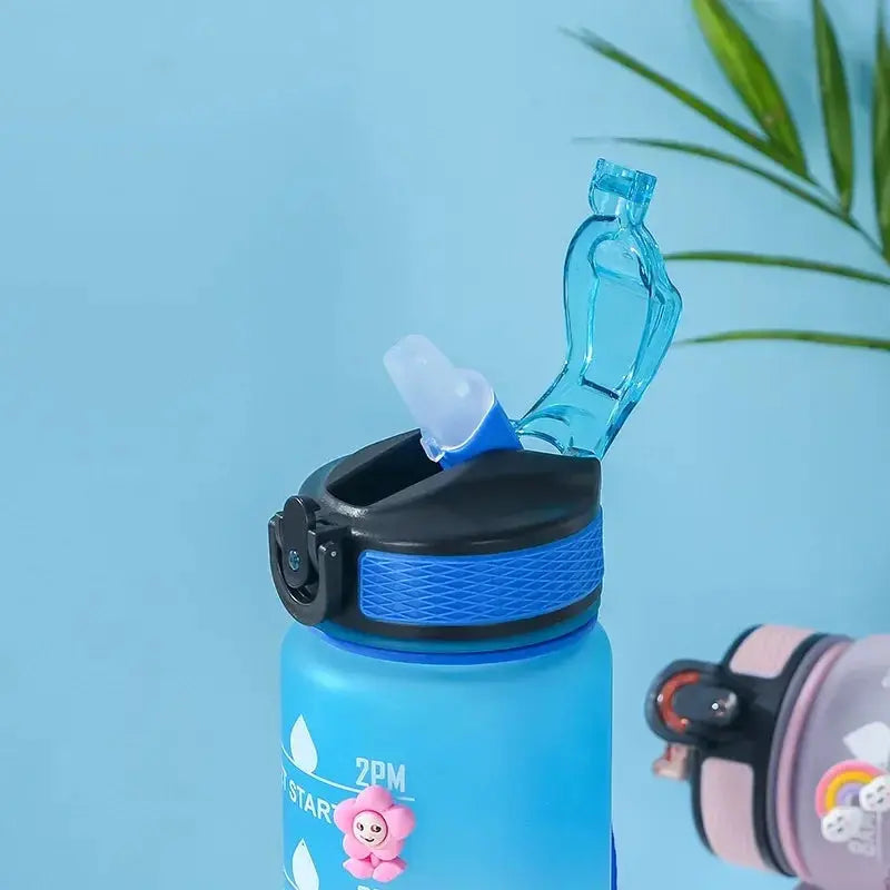 1 Liter Inspirational Time Marked Water Bottle