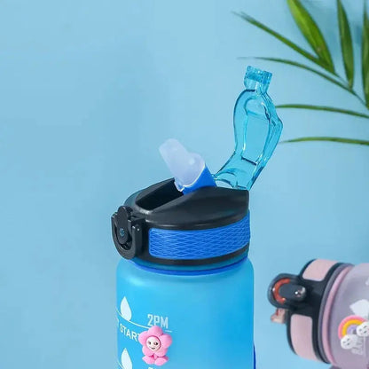 1 Liter Inspirational Time Marked Water Bottle