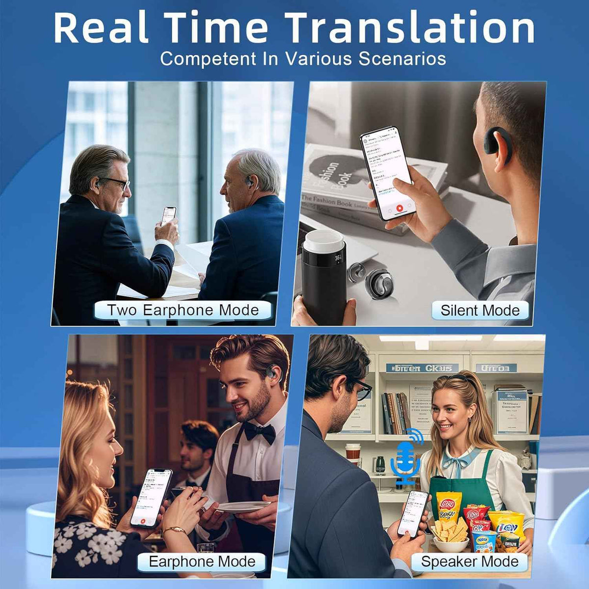 63% OFF Wireless Translator Earbuds – Smart Real-Time Language Assistant