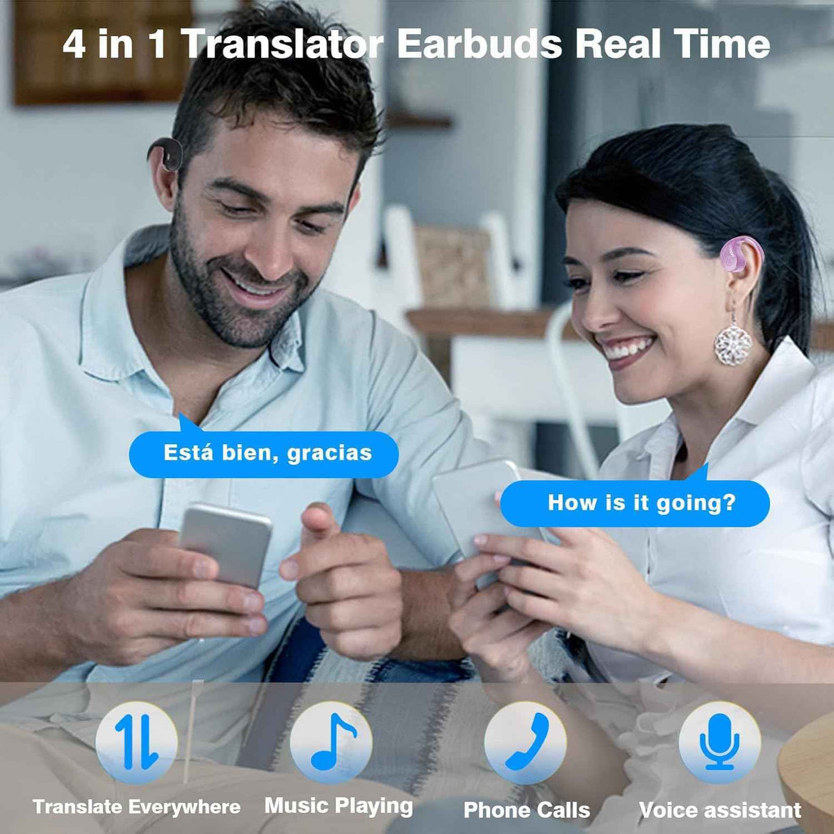 63% OFF Wireless Translator Earbuds – Smart Real-Time Language Assistant