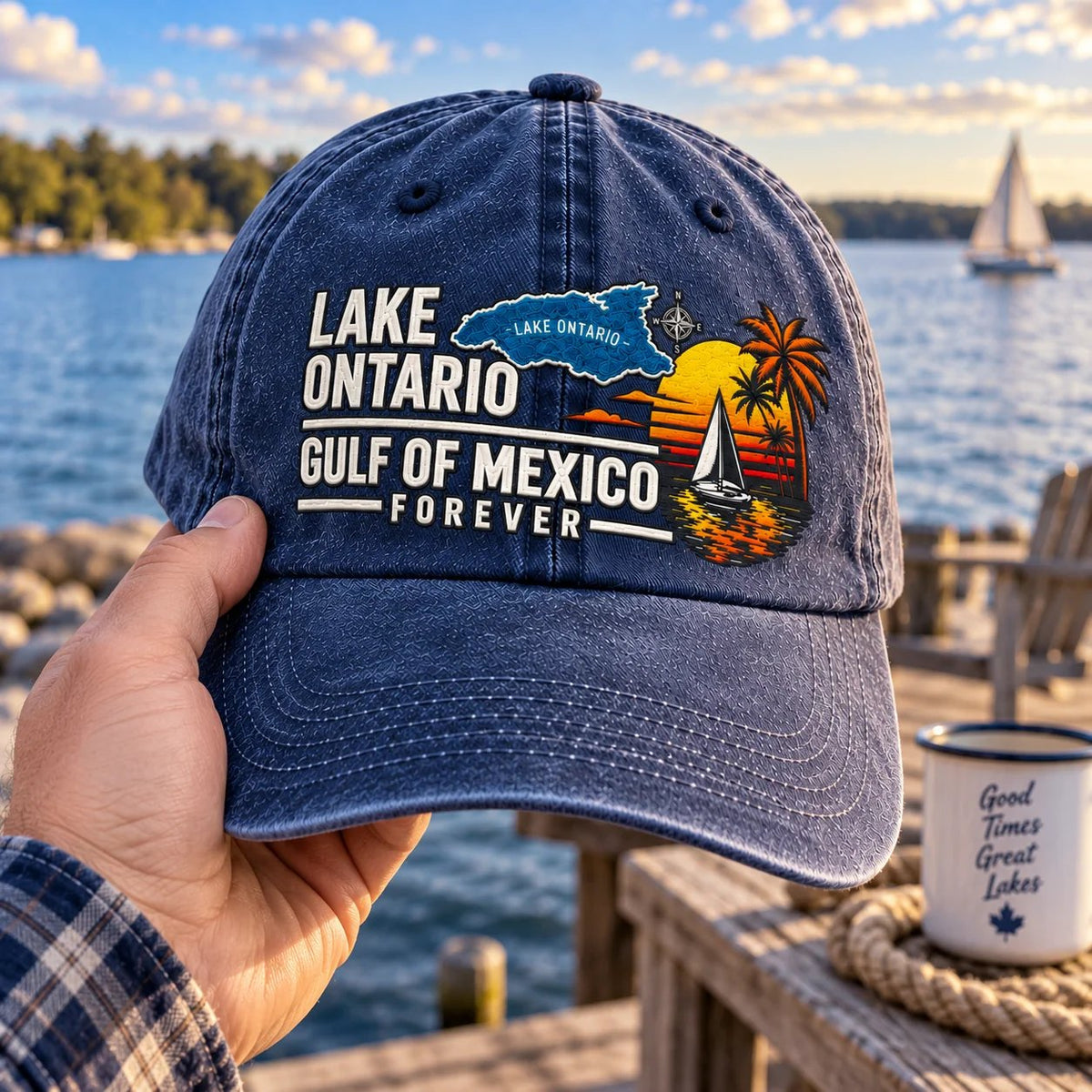 Lake Ontario & Gulf Forever Vintage Embroidered Cap