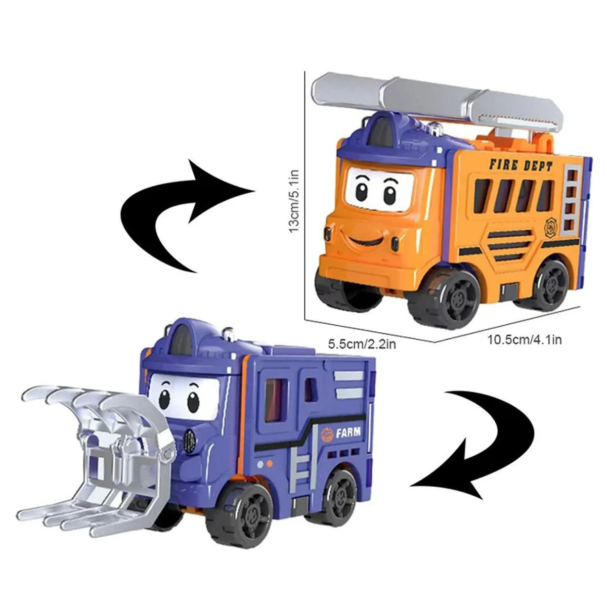Flip & Change Reverse Car | Cartoon Transformable Kids Toy