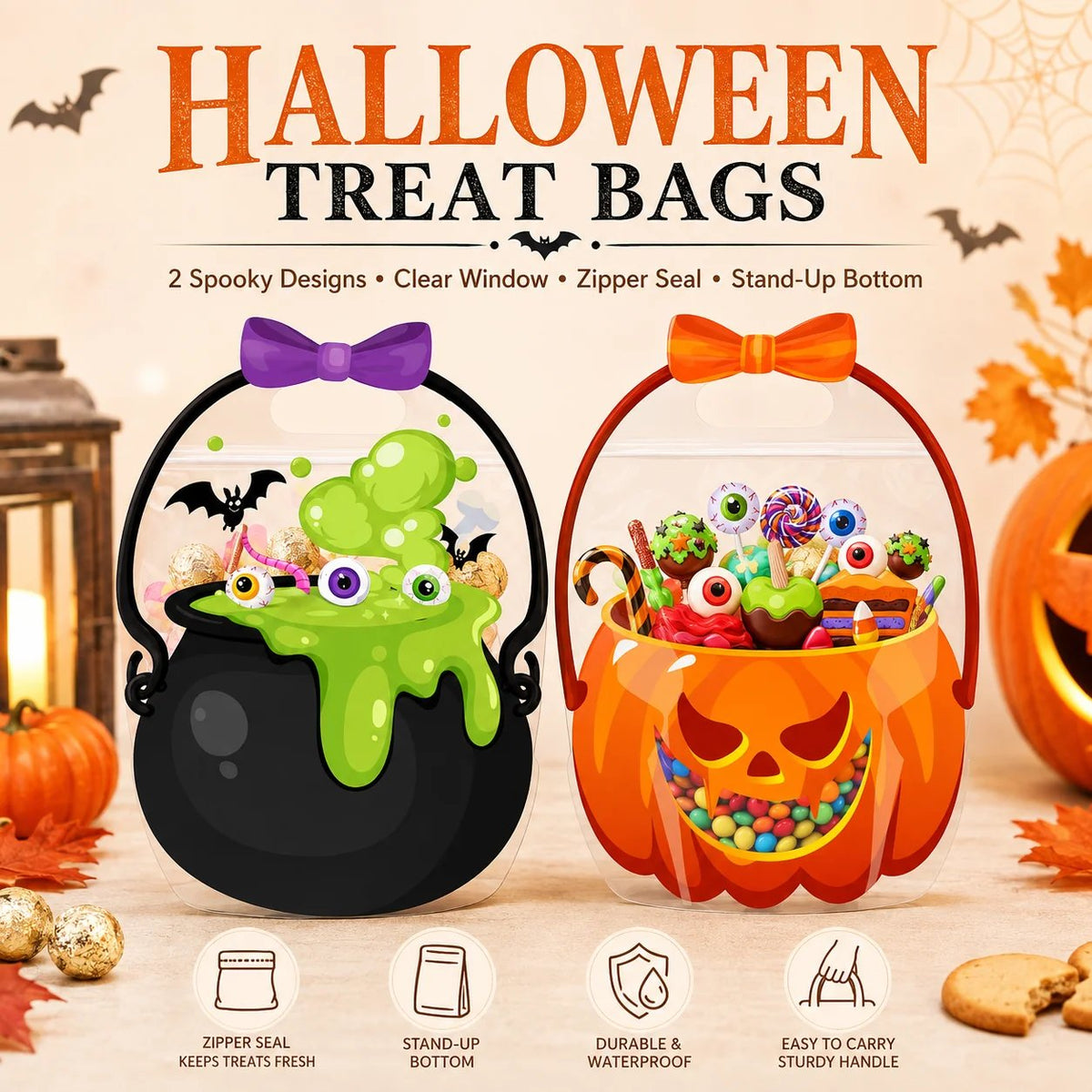 Last Day 50% OFF - Halloween Plastic Goodie Bags